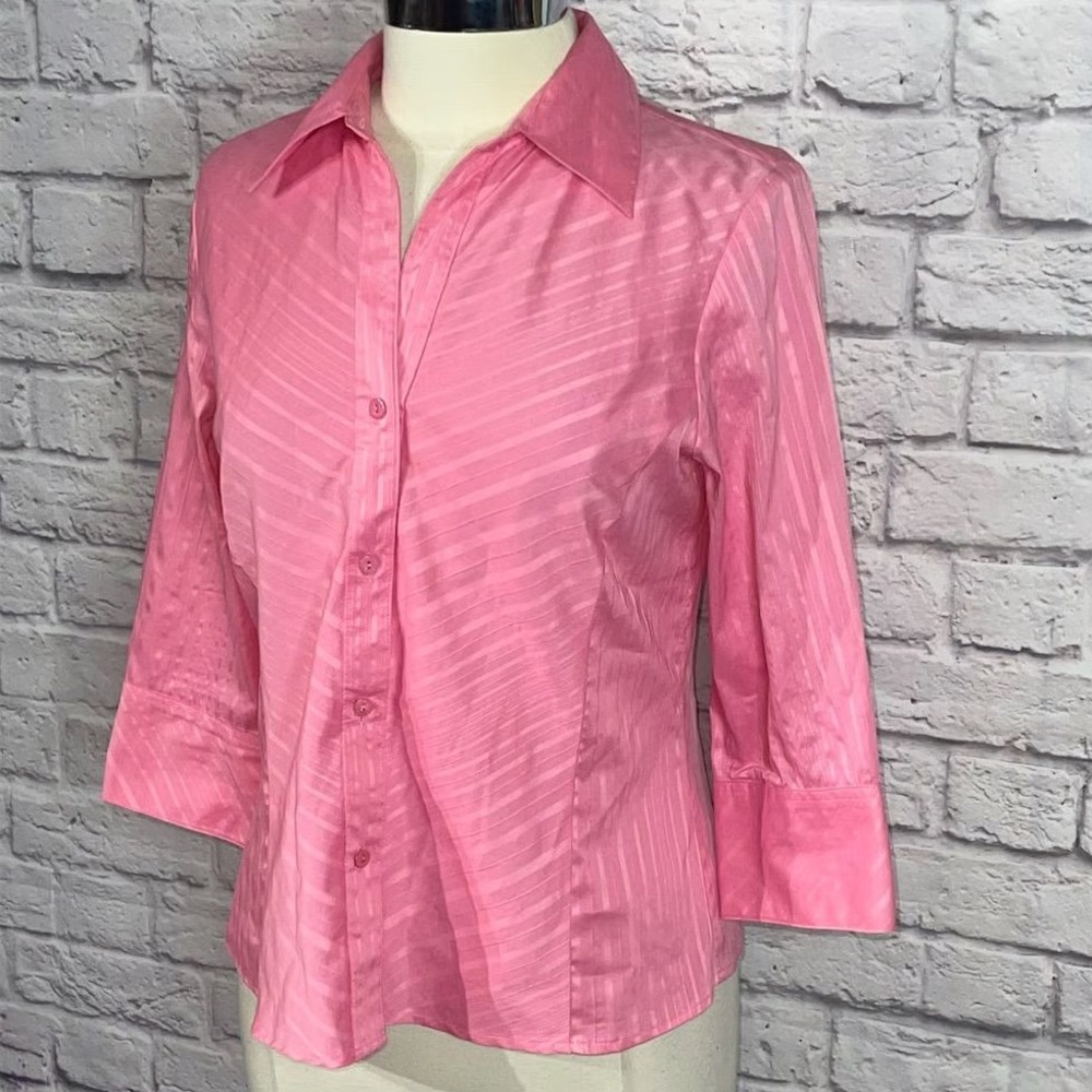 Pink Textured Button Down - Picture 3 of 8